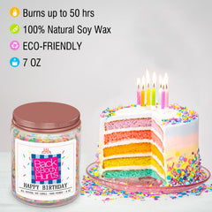 Homsolver birthday candle label featuring celebratory message for birthdays.