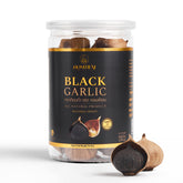Homtiem Black Garlic whole cloves ready to eat as a savory snack.