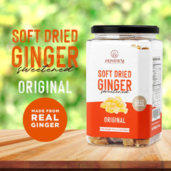 Homtiem ginger candied tea in cup for a warm, zesty sip