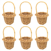 Honbay miniature woven basket with handles showing a 6-pack set for elegant table decor.