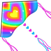 HONBO Delta Kite heart front view in vivid colors for easy family viewing