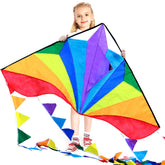 Honbo large delta kite 54x31 in vibrant colors, ideal for beginner beach play.