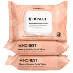 Honest Beauty fragrance-free cleansing wipes packshot showing the 90-count box for sensitive skin