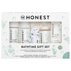 The Honest Company fragrance-free shampoo and body wash bottle for tear-free baby cleansing.
