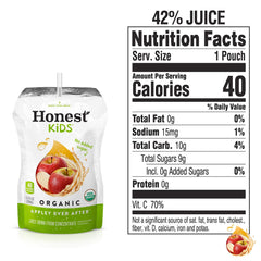 Honest Kids Appley Ever After being poured into a glass.
