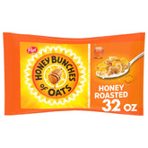 Honey Bunches of Oats honey roasted bowl with milk for a quick breakfast.