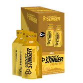 Honey Stinger Gold Energy Gel close-up showing gel texture for quick fueling during workouts.