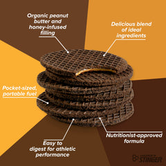 Waffle being broken in half to show chewy texture.