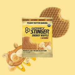 Honey Stinger Peanut Butter Banana Waffle on workout desk during training