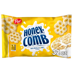 Honeycomb cereal bag 32oz showcases a family-size package for quick breakfasts.