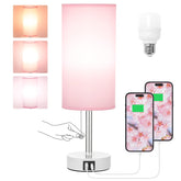 Hong-in Pink bedside lamp with 3 color modes for cozy reading