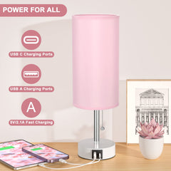 Hong-in pink bedside lamp compact design perfect for small spaces