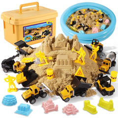 Hongtuo Play Construction Sand Kit with bulldozer focus for imaginative construction play and fine motor skills.