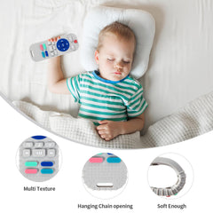 Hooku textured bumps teether provides gentle gum massage for comfort.