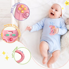 Hooku textured teether showing varied bumps for gum massage.