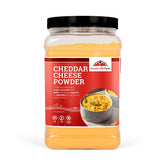 Hoosier Hill Farm Cheddar Cheese Powder jar showcases bold cheddar flavor for snacks.