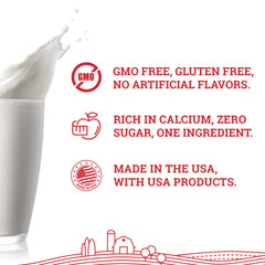 Hoosier Hill Farm Whole Milk Powder ingredients label shows hormone-free dairy.