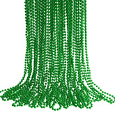 HOOSUN Mardi Gras beads necklace close-up, glossy green-purple-gold strands for festive flair