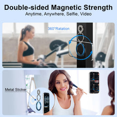 HOOTEK ring holder shows 360° rotation and 280° flip for versatile viewing.