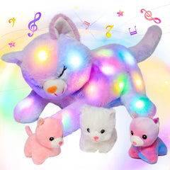Hopearl LED light-up cat plush provides a cozy glow for bedtime moments.
