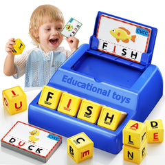 HOPEEYE Montessori letter game blue tray for organized learning