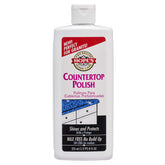 HOPE'S Countertop Restoration Polish bottle pour for quick, even application.
