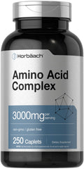 Horbaach Amino Acid Complex 3000mg bottle front showing premium formula for daily support.