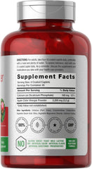 Close-up of Horbäach caplets highlighting 3200mg dosage for daily support.