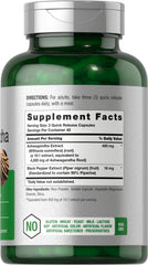 Horbäach Ashwagandha capsules close-up showing robust capsules for daily support.