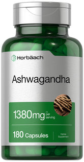Horbaach Ashwagandha root bottle for daily balance.
