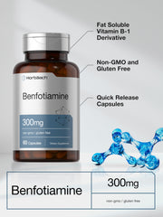 Packaging of Horbaach Benfotiamine emphasizes gluten-free integrity
