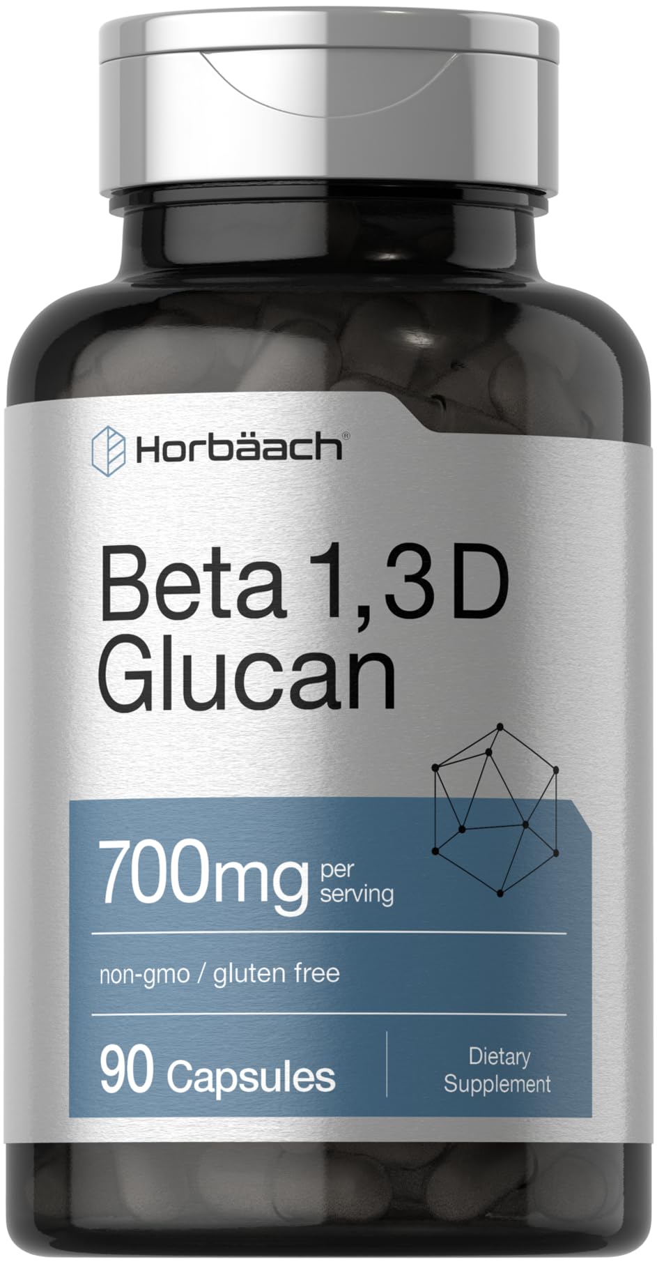Horbäach Beta Glucan 700 mg bottle ready for daily wellness routine.