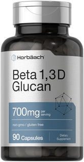 Horbäach Beta Glucan 700 mg bottle ready for daily wellness routine.