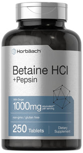 Horbäach Betaine HCl with Pepsin bottle for digestive support