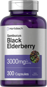 Horbäach Black Elderberry bottle cap for easy daily dosing on the go.