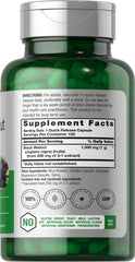 Horbaach Black Walnut Hulls bottle on shelf, non-GMO and gluten-free promise.