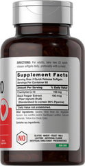 Horbäach CoQ10 softgels serving pair designed for absorption with black pepper extract