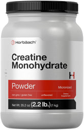 Horbäach Creatine Micronized Powder bottle for consistent workouts.