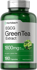 Horbäach EGCG Green Tea Extract pills bottle front view highlighting high potency antioxidants.