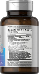 Horbäach Essential Digestive Enzymes bottle back view highlighting labels and guarantees