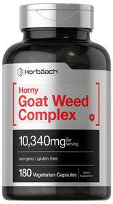 Horbäach Horny Goat Weed Complex bottle front — vegetarian capsules for daily herbal support