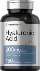 Horbäach Hyaluronic Acid supplement bottle for daily hydration support.