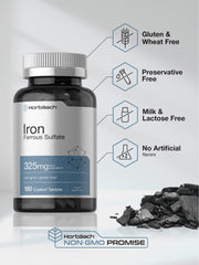 Horbäach bottle nutrition panel displaying 65 mg elemental iron
