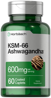 Horbäach KSM-66 Ashwagandha bottle for daily wellness support
