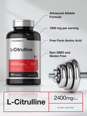 Horbaach L-Citrulline capsules closeup highlights free-form formula for daily use