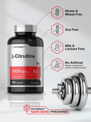 Horbaach L-Citrulline label detail lists 2,400 mg per serving