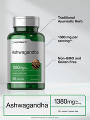 Horbaach Ashwagandha label closeup highlighting purity.
