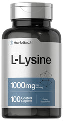 Horbäach L-Lysine 1000mg caplets bottle may support daily amino acid intake.
