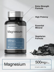Horbäach Magnesium 500mg capsules on table illustrate convenient daily nutrition.