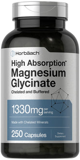 Horbaach Magnesium Glycinate bottle for convenient daily supplementation